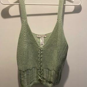 Joylie & Joy Mint Green Crotchet Knitted Top Size Large